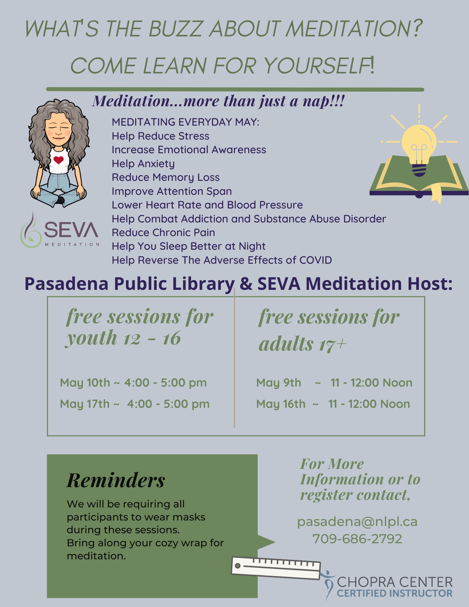 Pasadena Public Library ~ Free Meditation for Youth & Adults